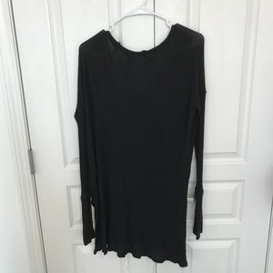 Free People Black Long Sleeve Thermal Top